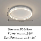 Modern Round Ring LED Ceiling Chandelier for Living Room and Bedroom