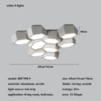 Hexagon LED Ceiling Lights, Smart Control Dimmable Chandelier for Living Room & Bedroom