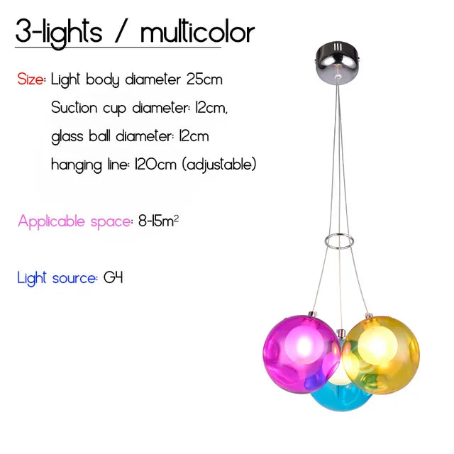 Nordic LED Multi Bubble Chandelier for Living Dining Office Kids Room