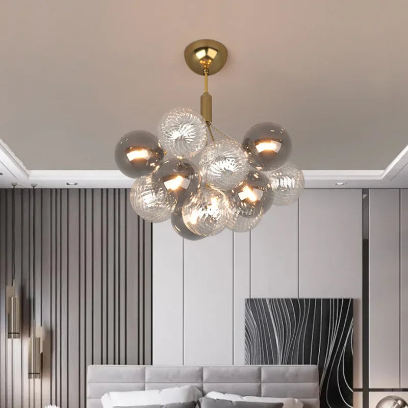 Multicolor Glass Ball Chandeliers Pendant Lights for Living Room Dining Bedroom