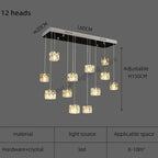 Crystal Chandelier Pendant Light for Modern Indoor Dining and Kitchen Lighting