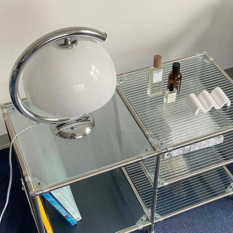 Bauhous Mushroom Table Lamp for Living Room Bedroom, E27 Glass Light Retro