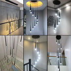 Modern LED Stair Chandelier for Duplex Apartment, Nordic Design for Bedroom, Restaurant, Bar.