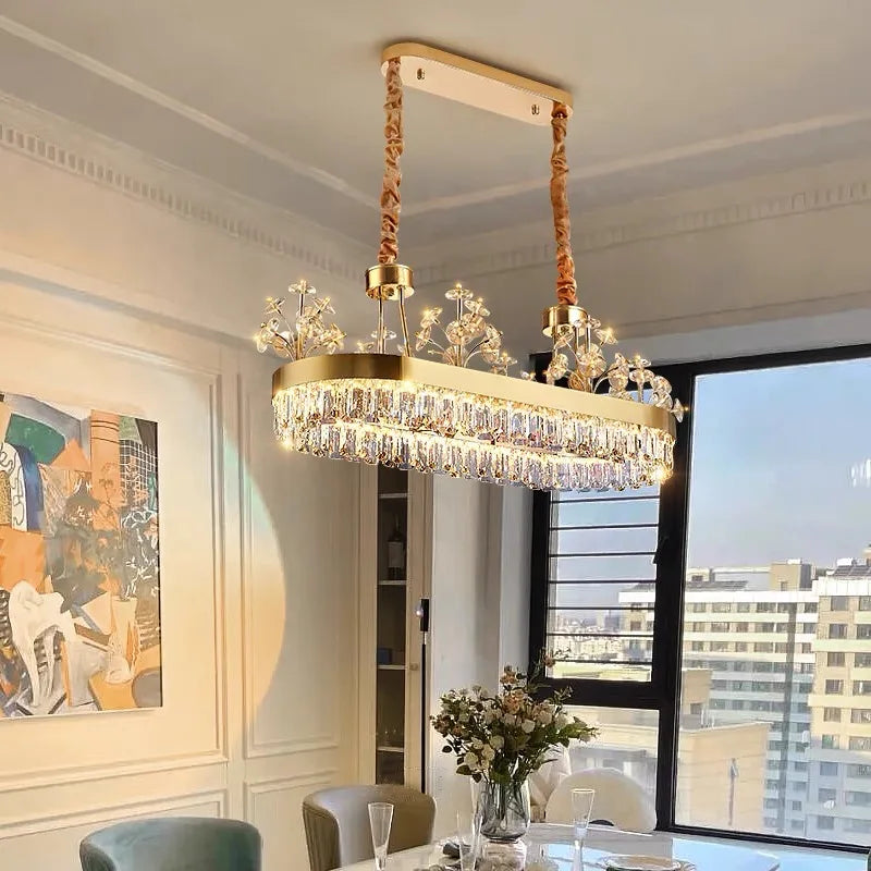 Luxe Crystal Ceiling Chandelier - Elegant Home Decor Hanging Light for Living Room