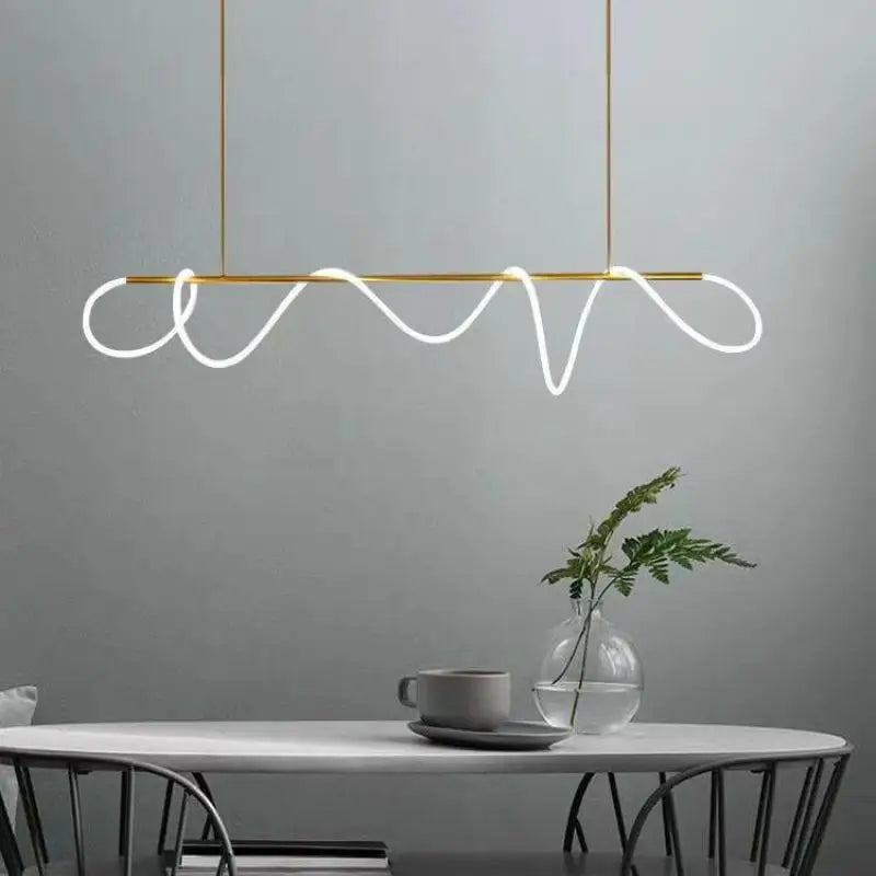 LED Long Hose Chandelier for Dining Room Kitchen Bar Pendant Lamp