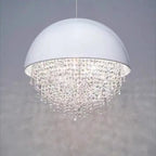 Round Crystal Chandelier: Luxury LED Tassel Lamp for Elegant Living Room & Restaurant Decor