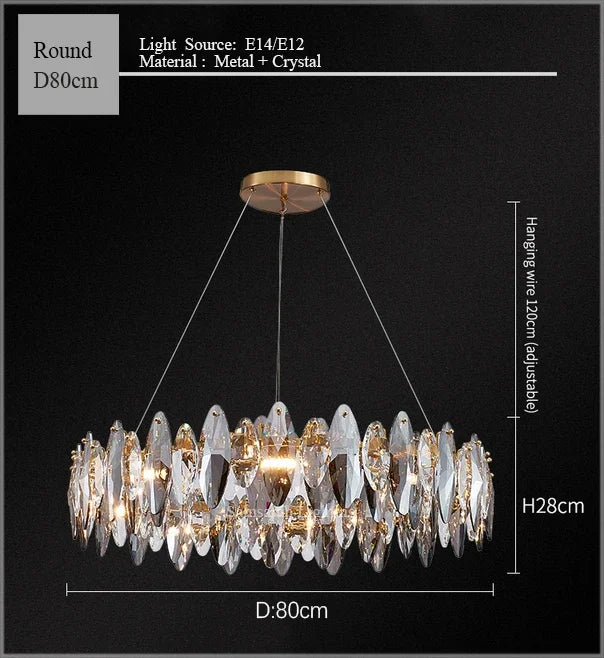 Luxury Diamond Crystal Chandelier for Dinning and Living Room Decor