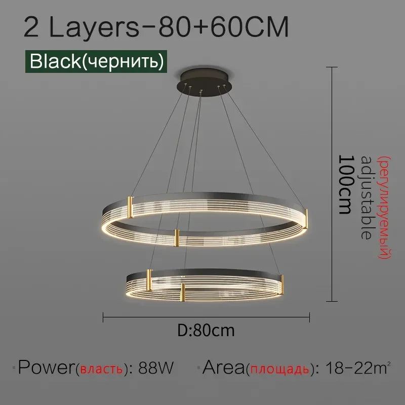 Luxury Ring Pendant Light for Modern Living Room, Bedroom, Dining Room décor