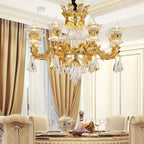 Jade Crystal Chandelier - Elegant European Style Living Room Lighting