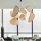 Wicker Bamboo Leaf Grid Chandelier: Modern Ceiling Lighting for Kitchen & Dining Room