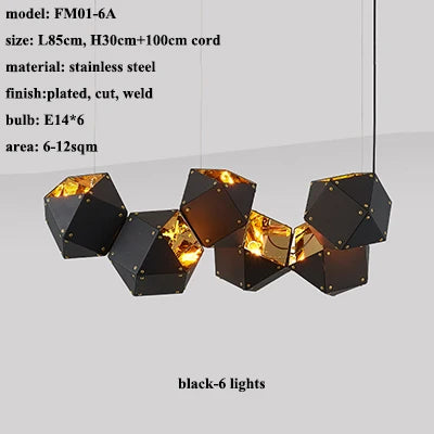 Modern Chandelier: Dining Room LED Pendant Lamp, Home Decor Hanging Light Fixtures