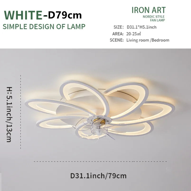 Smart LED Ceiling Fan Light - App Controlled, Silent, Adjustable Speed