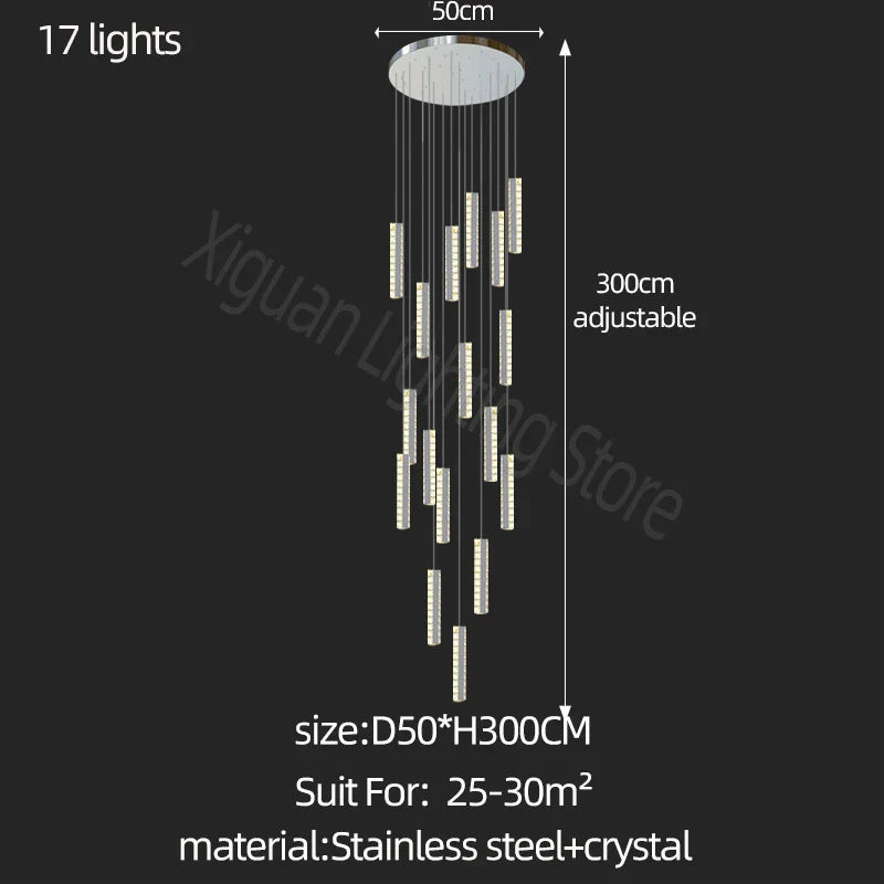 Modern Crystal Chandelier: Luxury Lighting for Living Room, Dining, Cafe, Staircase