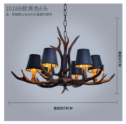 Antler Chandelier: Country Rustic Vintage Loft Lighting for Bedroom, Dining Room & Restaurant