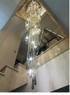 Smoky Gray Crystal LED Chandelier for Luxurious Interior Lighting
