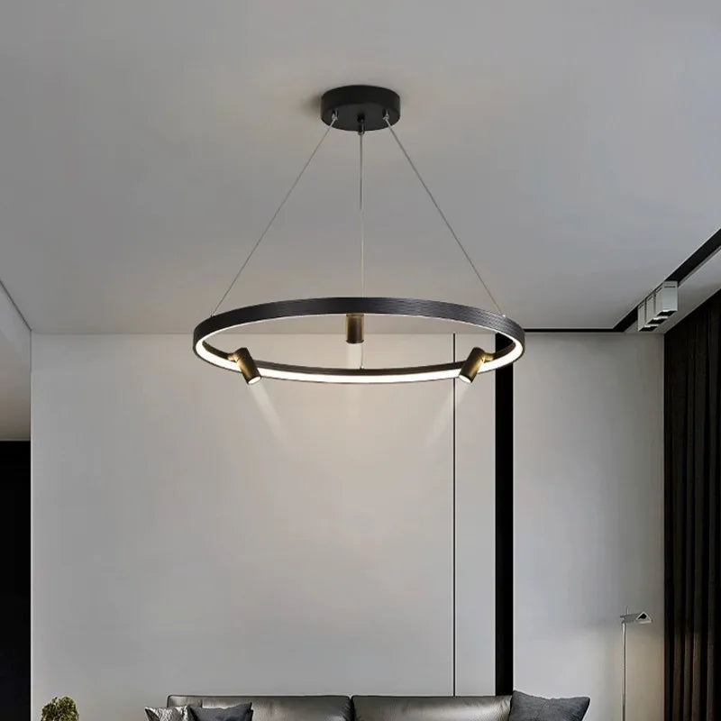 Nordic Black LED Pendant Lights for Home Decor - 80x10cm