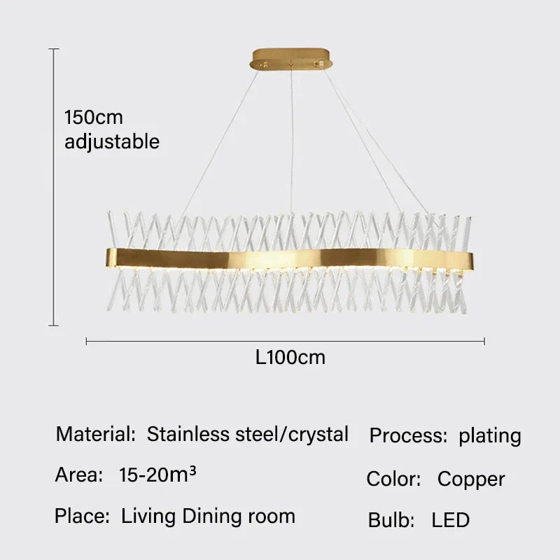 Luxury Crystal LED Pendant Lights by - Elegant Home Lighting Chandelier Fixture