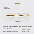 Modern Luxury Crystal LED Pendant Chandelier for Home Living Dining Room Lighting