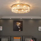 Crystal LED Ceiling Lights: Luxury Lighting Fixture for Living, Dining, Kitchen, and Bedroom