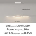 LED Strip Pendant Chandelier for Living Dining Kitchen Island, Minimalist Home Decor Fixture