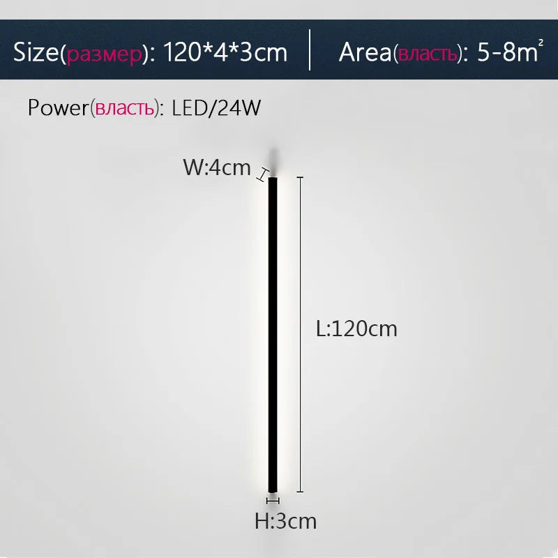 Elegant Black LED Wall Lamp for Bedroom, Living Room, Aisle, Sofa, & Ceiling