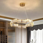 Crystal Pendant Chandelier: Modern Luxury LED Fixture for Living Dining Kitchen Bedroom