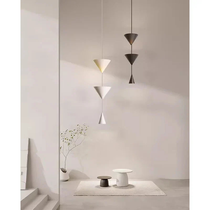 Modern Minimalist Porch Bedroom Lamp Creative Conical Small Chandelier
