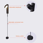 Black Gold Rotating LED Wall Lamp for Bedroom & Living Room