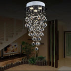 Modern K9 Crystal Chandelier Round LED Hanging Lamps for Living Room