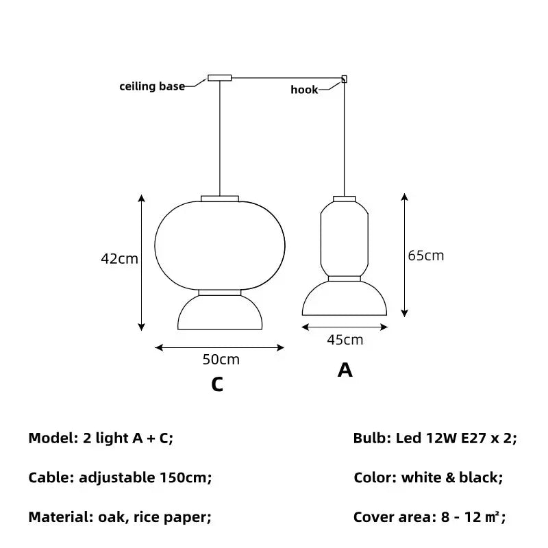 Japanese Paper Pendant Lights Dining Room Chandelier