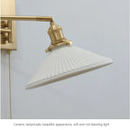 Brass Swing Arm Wall Sconce Creamic Wall Lights