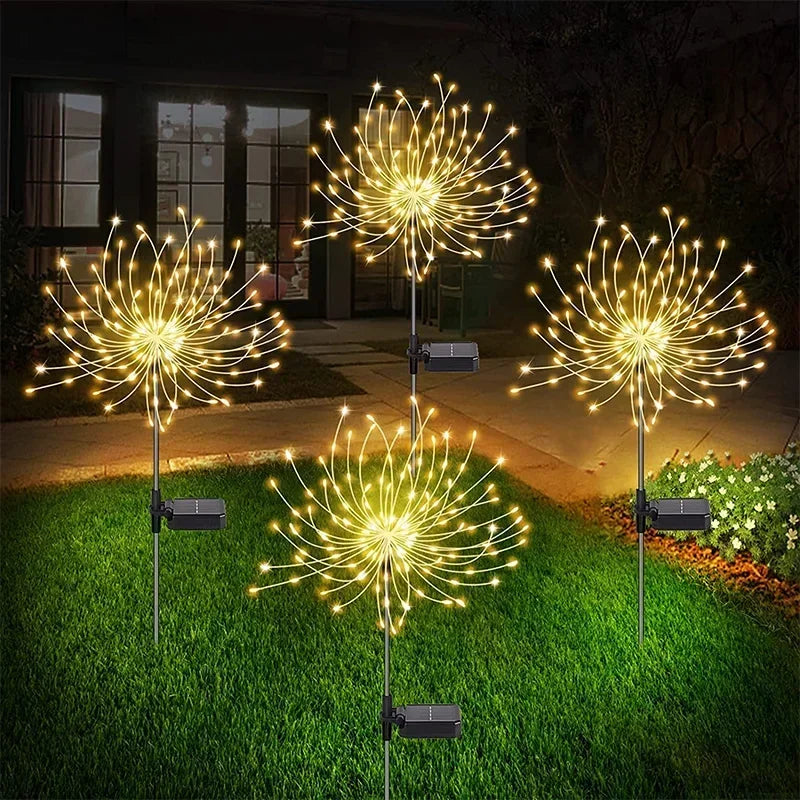 Solar Firework Fairy Lights Outdoor Decoration for Garden, Patio, Party