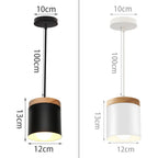 Nordic Modern Wood Pendant Light by - LED E27 Vintage Industrial Fixture for Home