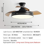White Ceiling Fan Light with Hidden Fan, Remote Control for Bedroom and Restaurant