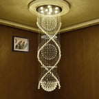 Double Spiral Crystal Chandelier: Luxurious K9 Crystal Lighting for Hotels and Villas