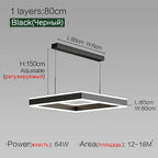 Modern Square LED Chandelier - New 2022 Minimalist Luxury Lighting