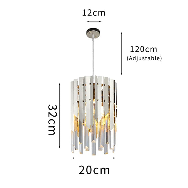 Luxury Crystal Round Chandelier LED Pendant Lamp for Living Room & Bedroom