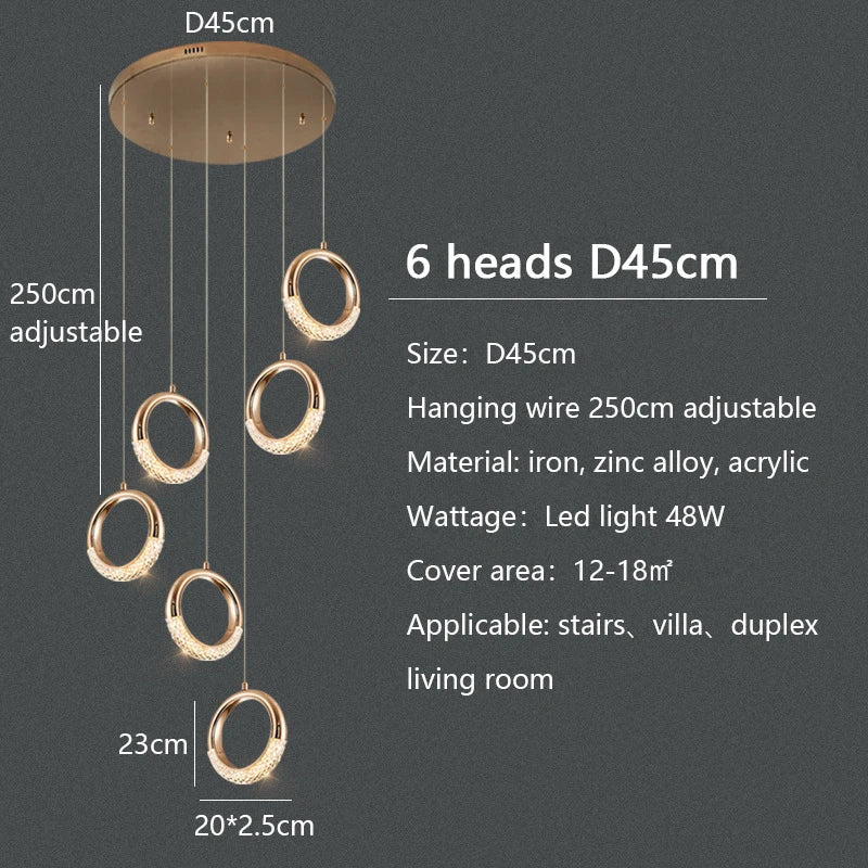 Circle Ring LED Chandelier Light for Luxe Living Spaces