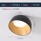 Wood Grain Ceiling Light - Designer Fixture for Study Room