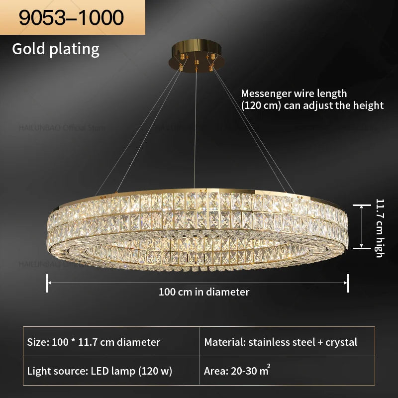 Crystal Chandelier: Modern Luxury Lighting for Living Room, Restaurant, and Villa