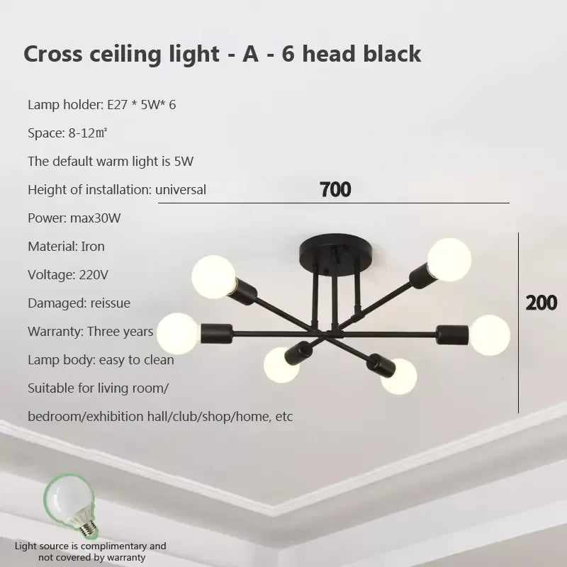 LED Ceiling Chandelier: Modern Light Fixture for Living Room, Bedroom, Hall - Indoor Home Decor