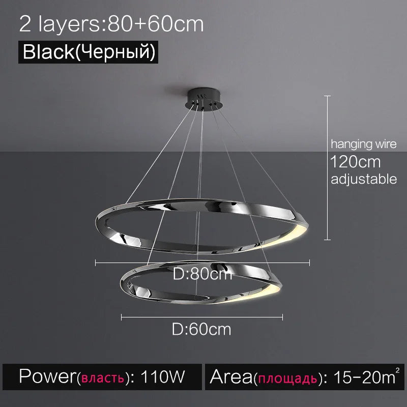 Modern Minimalist Circle Chandelier - Luxury Italian Ring Lamps
