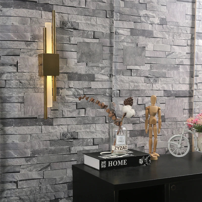 Modern Acrylic Pipe LED Wall Sconce Light for Room Decor, Black & Gold Iron Art