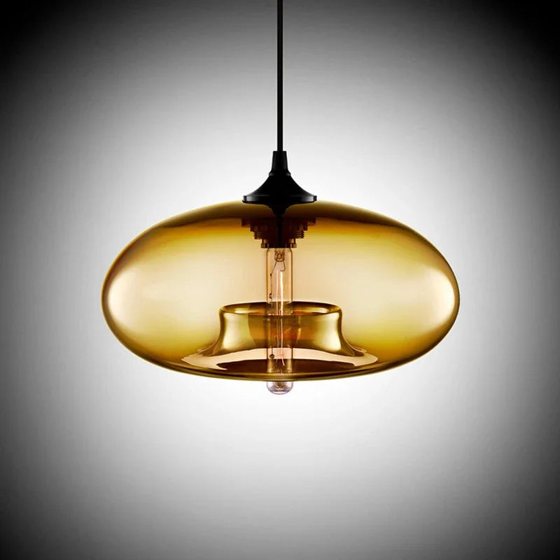 Glass Chandelier Pendant Lamps | Industrial Hanging Lighting Fixture for Kitchen, Restaurant