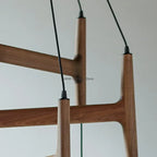 ASTRA Wood Pendant Light Multi Head LED Chandelier Interior Decor Lamp