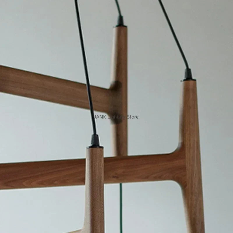 ASTRA Wood Pendant Light Multi Head LED Chandelier Interior Decor Lamp