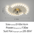 2023 Modern Chandelier Ceiling Fan Lights for Living Room Bedroom Upscale Decor