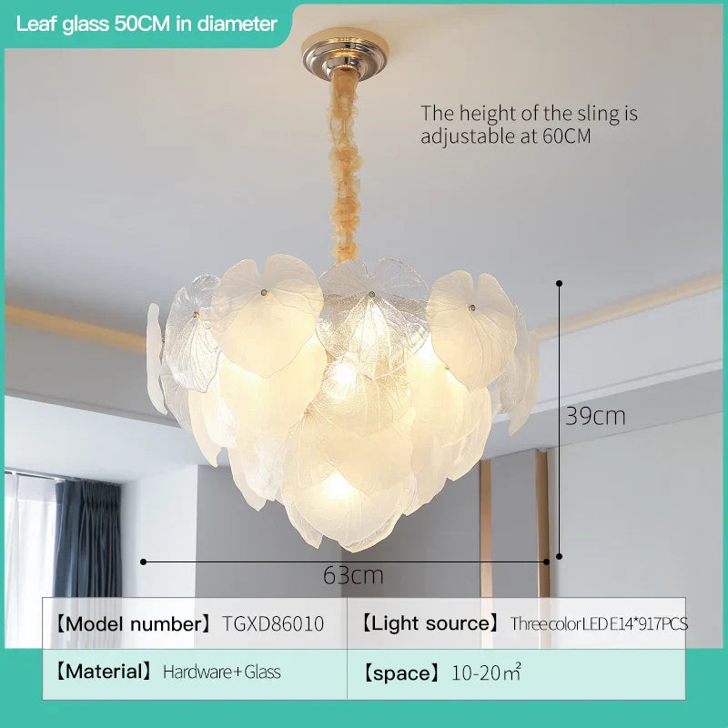 French Cream Crystal Chandelier for Luxury Living Room, Net Red Feather Design