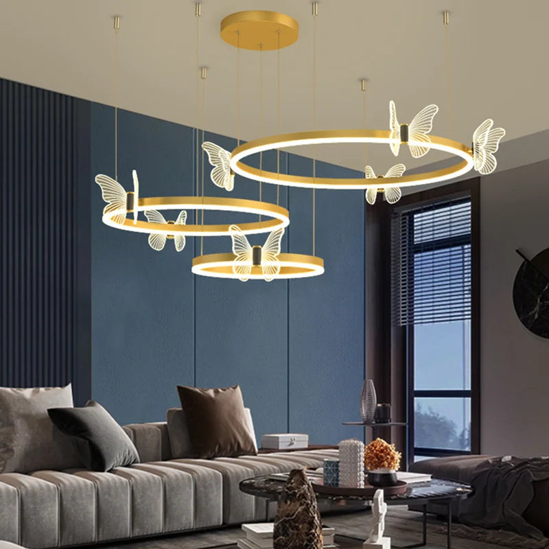 LED Butterfly Chandelier Pendant Light for Modern Living Room