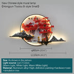 3D Chinese Pine Landscape Picture Wall Lamp for Home Living Room